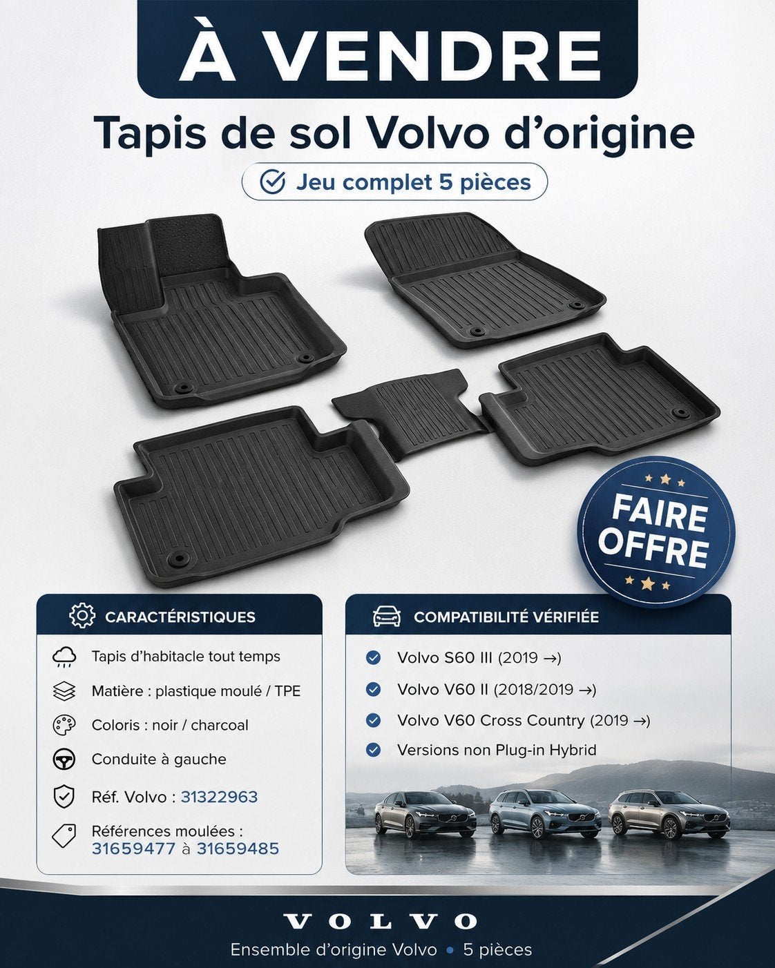 Origineel tapijt van Volvo, Ophalen of Verzenden