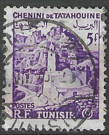 Tunesie 1954 - Yvert 370 - Chenini de Tataouine - 5 f. (ST), Postzegels en Munten, Postzegels | Afrika, Verzenden, Tunesië, Gestempeld