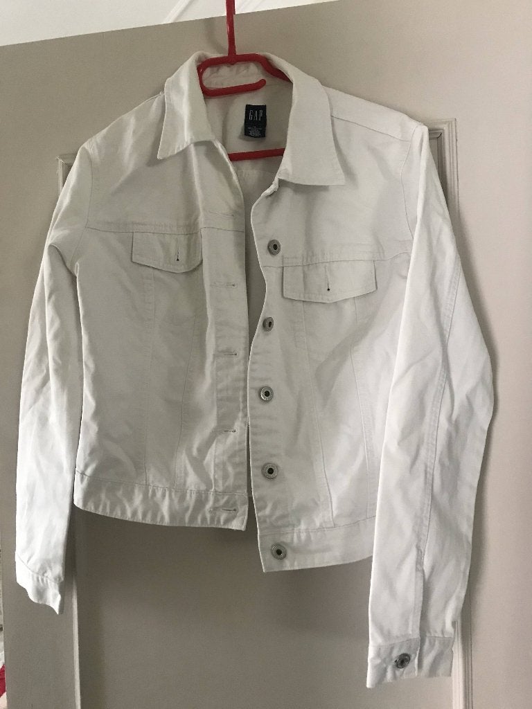 JEANSVEST WIT, Wit, Zo goed als nieuw, Gap, Ophalen