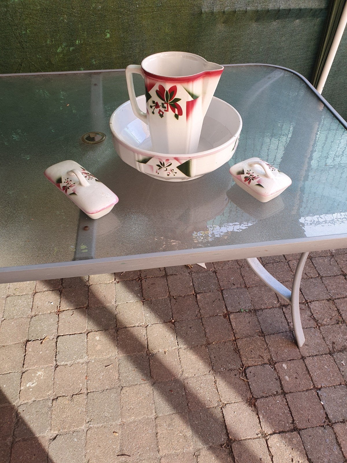 kom met zeepbakje en kambakje, Antiek en Kunst, Ophalen