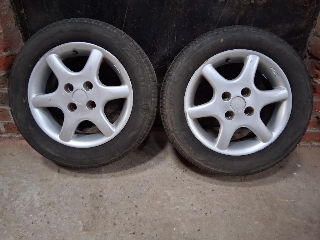 2x banden 185/60/14 op velgen 4x100, Auto-onderdelen, Ophalen, 14 inch, Banden en Velgen, Nieuw