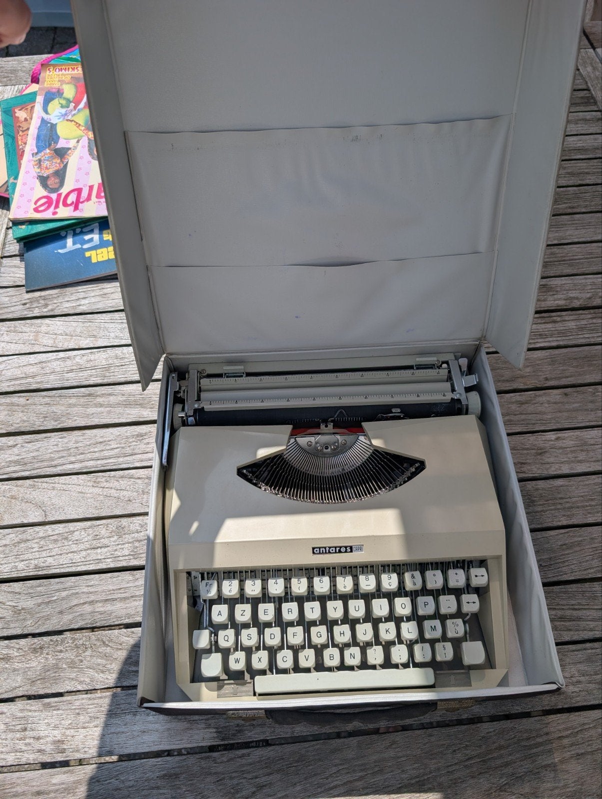 Vintage Antares Capri Typemachine in Koffer, Diversen, Typemachines, Ophalen of Verzenden