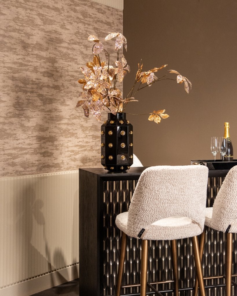 NIEUWE LUXE BAR WALKER - zwart grijs barmeubel barstoel, Neuf, Moderne, Enlèvement, Bois