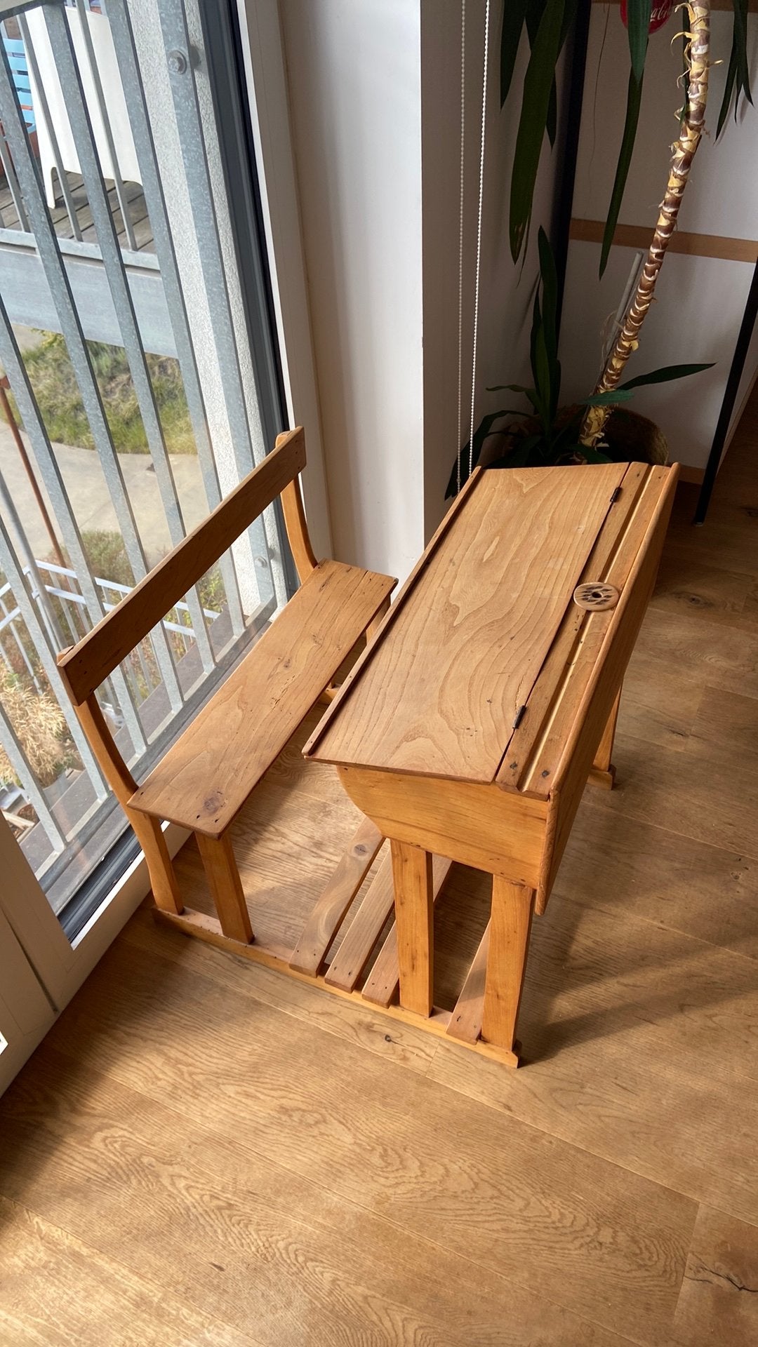 Ancien banc d’école en bois, Antiek en Kunst, Antiek | Meubels | Stoelen en Sofa's, Ophalen