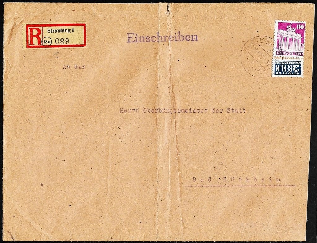 1951 - DUITSLAND - Cover (RP)+Michel 94wg+1 [Zuschlag], Verzenden, Overige periodes, Gestempeld