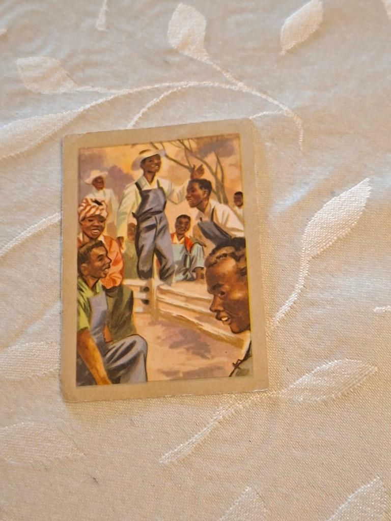 Prentje/Chromo : Negro-Spirituals/Chocolade Jacques, Enlèvement ou Envoi, Gravure, Utilisé, Autres sujets/thèmes
