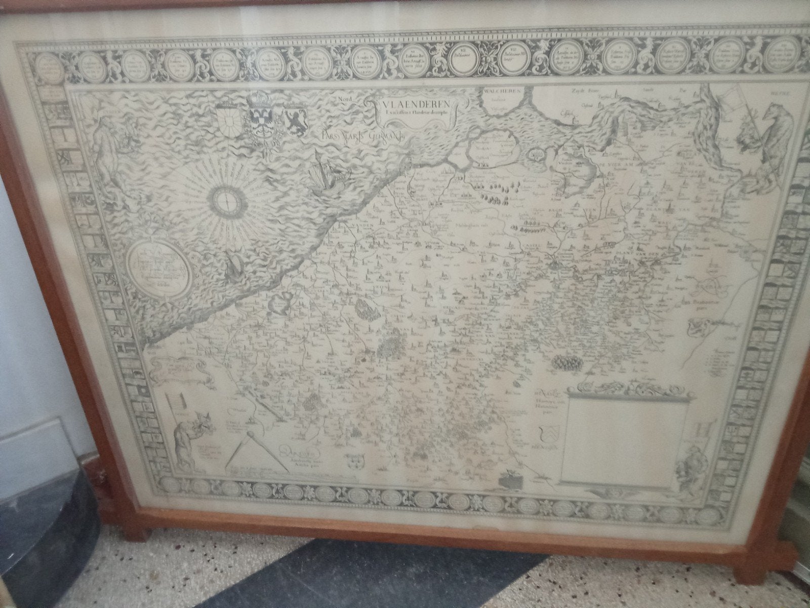 Oud Vlaamse kaart, Antiek en Kunst, Antiek | Schoolplaten, Ophalen, Aardrijkskunde