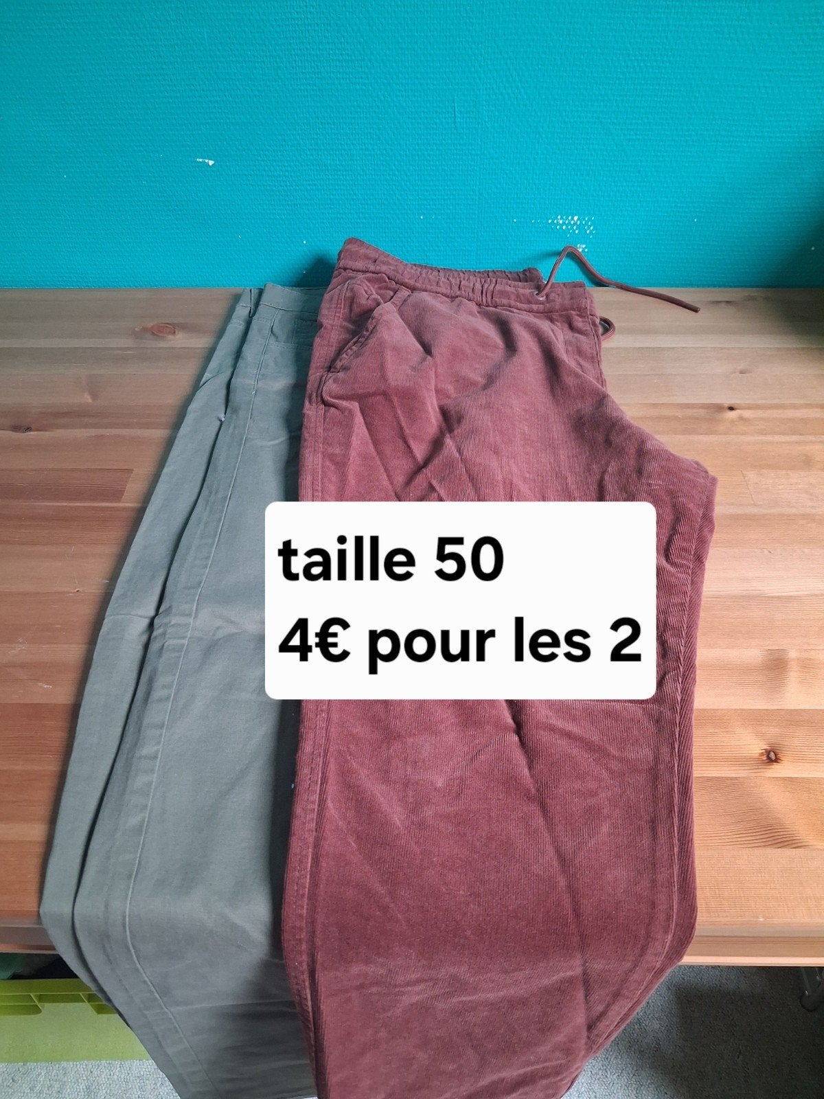 lot de pantalons taille 50, Enlèvement