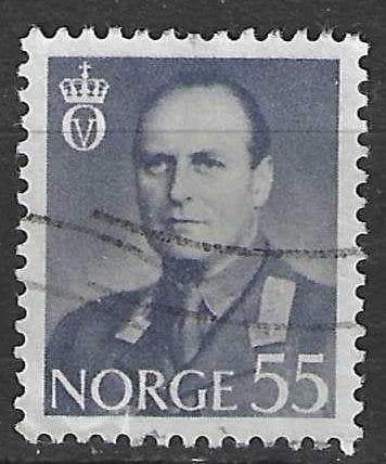 Noorwegen 1959/1960 - Yvert 383B - Koning Olav V - 55 O (ST), Verzenden, Noorwegen, Gestempeld