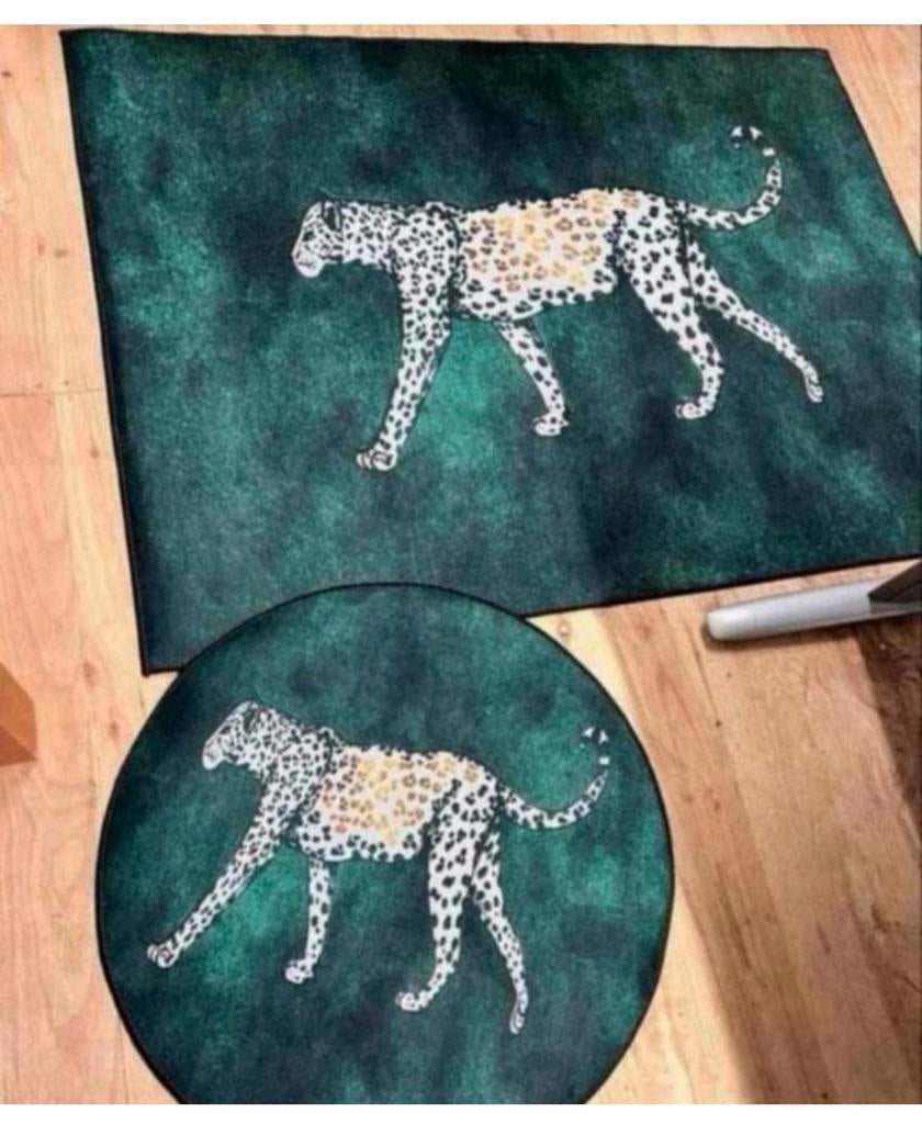 Groot vloerkleed set Luipaard 160 x 120 rond 80 kleed tapijt, 100 tot 150 cm, Nieuw, Ophalen of Verzenden, 150 tot 200 cm