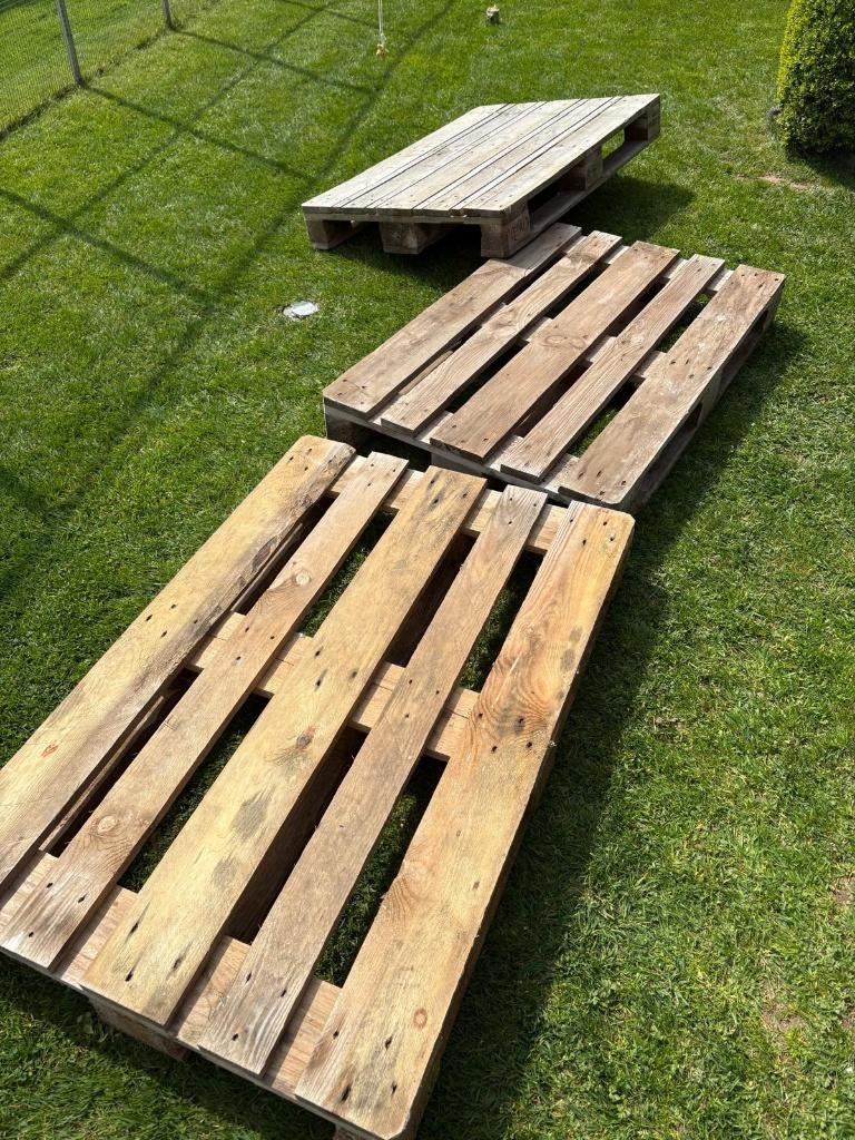 6 Europaletten, Doe-het-zelf en Bouw, Hout en Planken, Ophalen, Gebruikt, Minder dan 200 cm