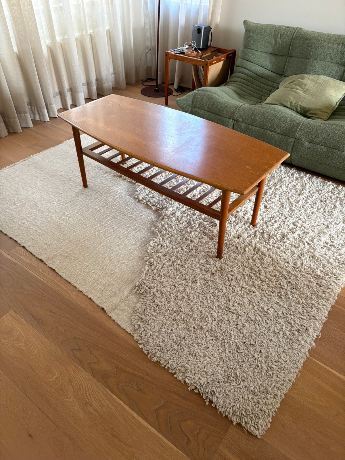Vintage mid century salon tafel, Maison & Meubles, Teck, 100 à 150 cm, Enlèvement, Utilisé