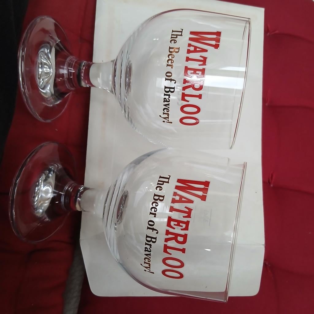 Waterloo bierglas, Verzamelen, Biermerken, Ophalen of Verzenden