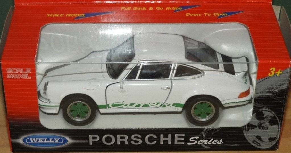 Porsche Carrera 2.7l 1973 blanche stickers verts, Enlèvement ou Envoi, Neuf, Voiture