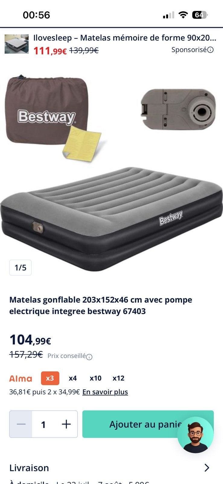 Matelas gonflable, Caravanes & Camping, Matelas pneumatiques, Neuf, Enlèvement ou Envoi