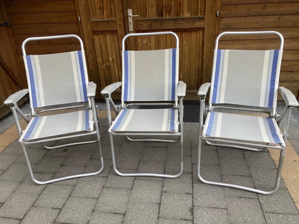 Tuin/ camping stoelen, Ophalen, Gebruikt, Aluminium, Verstelbaar