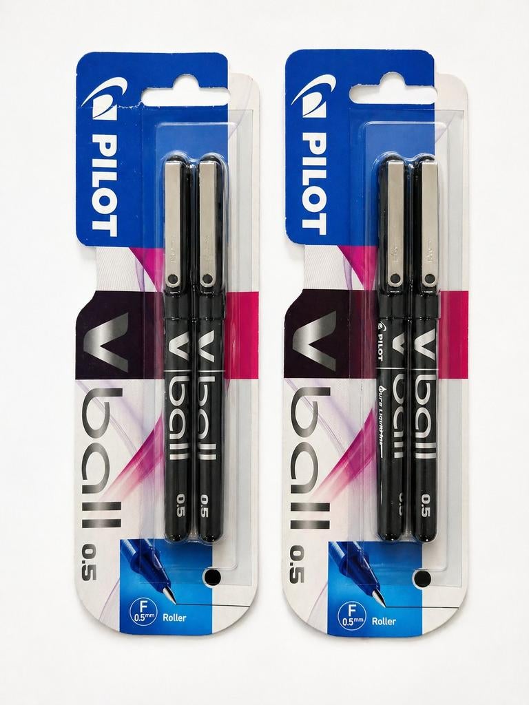 Lot 2x2 stylos Pilot V-Ball 0.5 écriture fine neufs bureau, Divers, Ecriture, Enlèvement