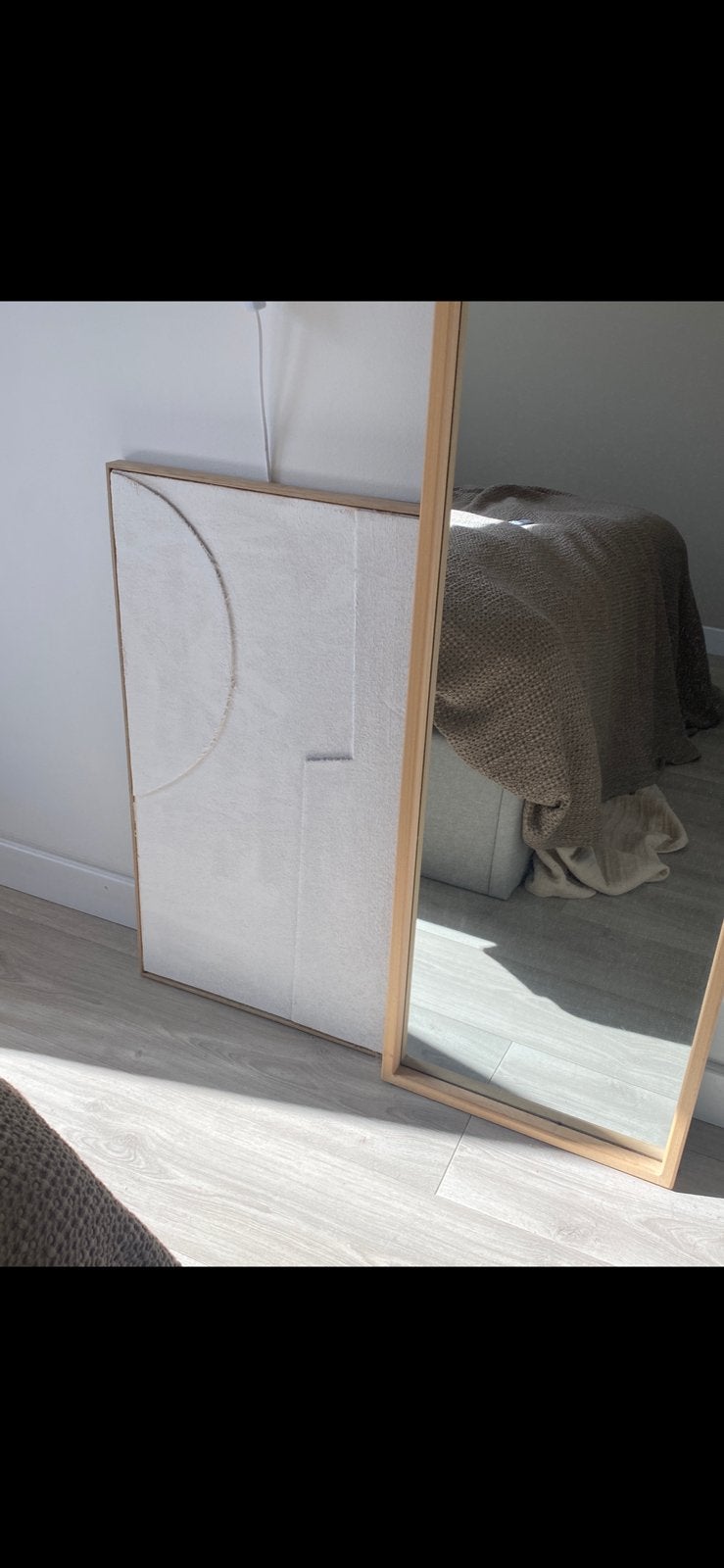 Wanddecoratie textiel kader eik maisons du monde reliëf 3D, Ophalen, Zo goed als nieuw, Textiel