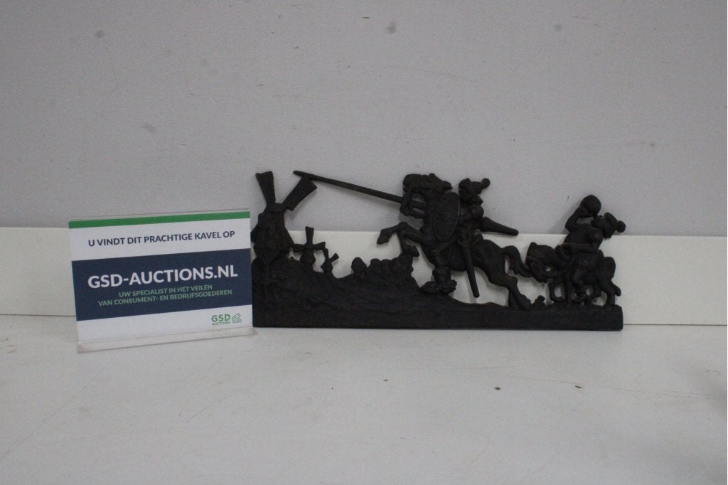 Gietijzeren wandornament Don Quichot en Sancho Panza, Antiek en Kunst