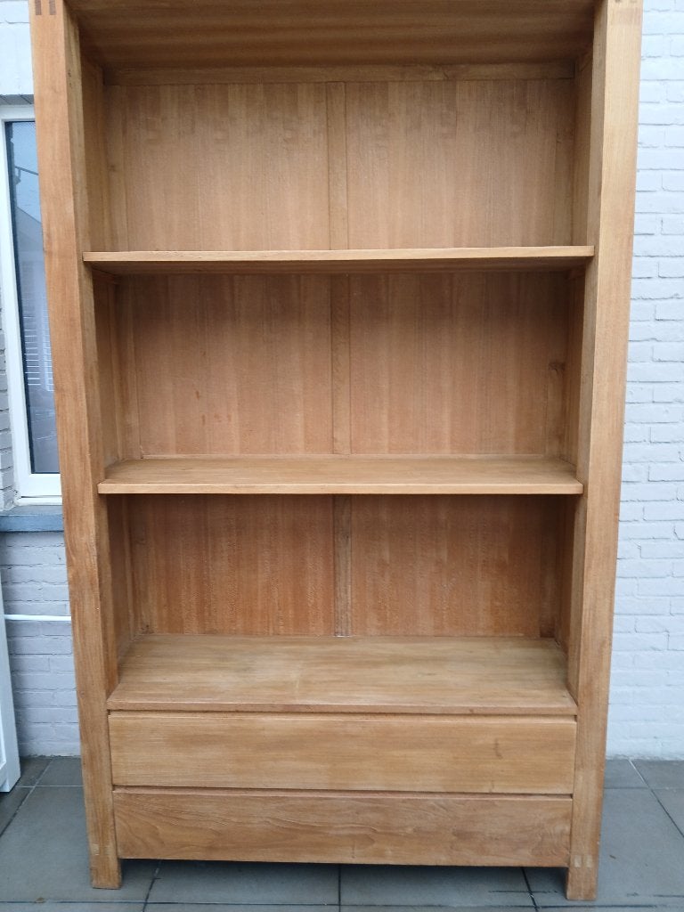 Boekenkast teak, Huis en Inrichting, Kasten | Boekenkasten, Ophalen, 100 tot 150 cm, 200 cm of meer, Teakhout