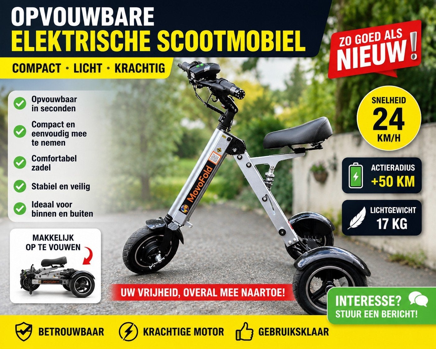 trottinette pliable, Neuf, Autres marques, Enlèvement ou Envoi, 16 km/h ou plus