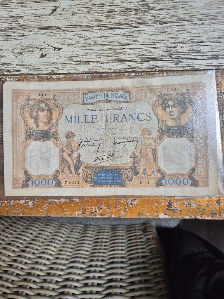 Billet 1000 francs, Enlèvement, Billets en vrac