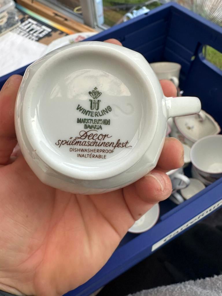 Serviceset 12 stuks, Ophalen, Zo goed als nieuw, Porselein, Compleet servies