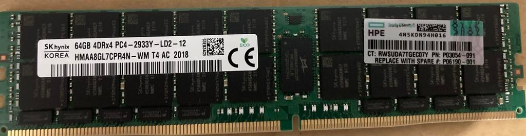 Lot DDR4 64GB HPE 2933Y, Computers en Software, Ophalen of Verzenden, Zo goed als nieuw, DDR4