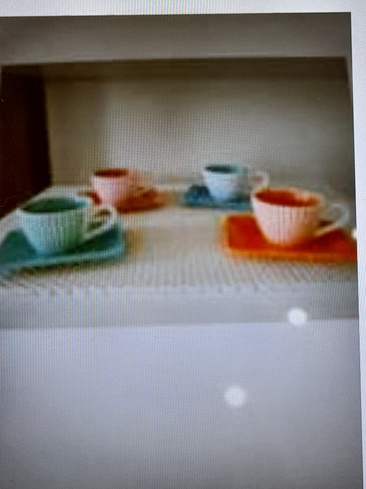4 originele expressiekoppen met rechthoekige schotel, Ophalen of Verzenden