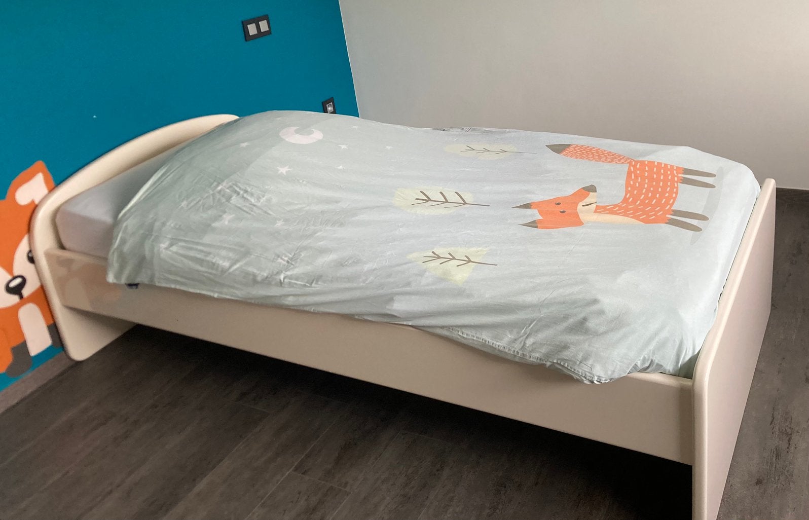 1-persoonsbed, Kinderen en Baby's, Kinderkamer | Bedden, Ophalen, 85 tot 100 cm, Gebruikt, Lattenbodem