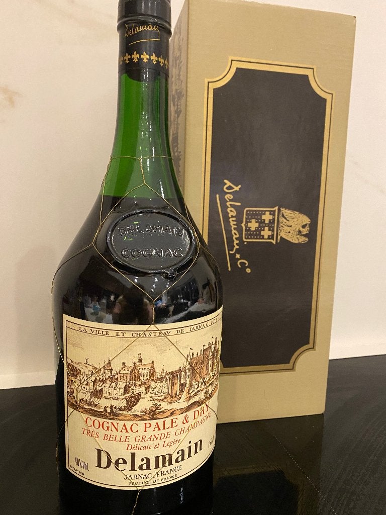Fles delamain cognac jaar 1984, Verzamelen, Ophalen, Nieuw, Overige typen, Frankrijk