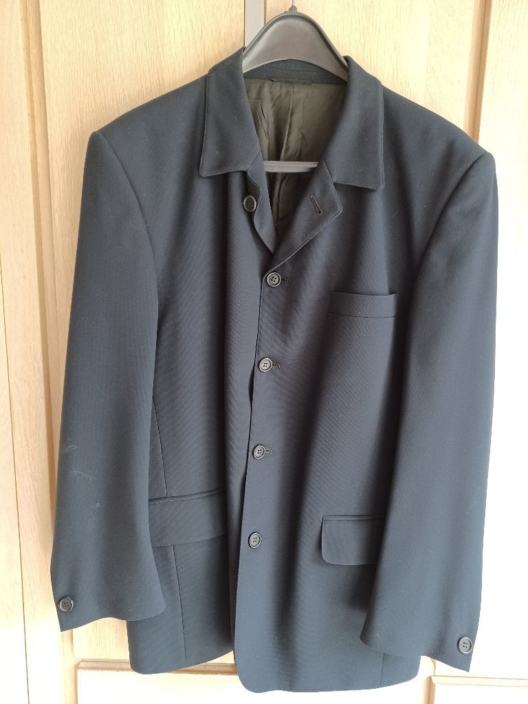 Donkerblauwe blazer maat 52 in zeer goede staat, Ophalen, Gedragen, Maat 52/54 (L), Blauw