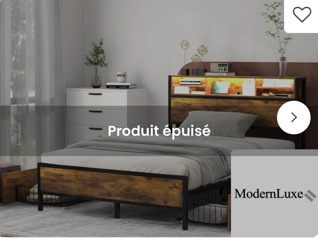 Lit double 140x200, Maison & Meubles, Chambre à coucher | Lits, Queen size, Brun, Enlèvement, 140 cm
