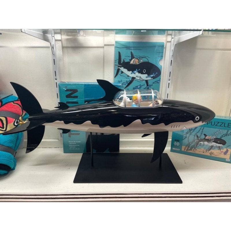 Kuifje haai, De haaienduikboot 77 cm lang shark Sous Marin, Ophalen of Verzenden, Kuifje, Nieuw, Beeldje of Figuurtje