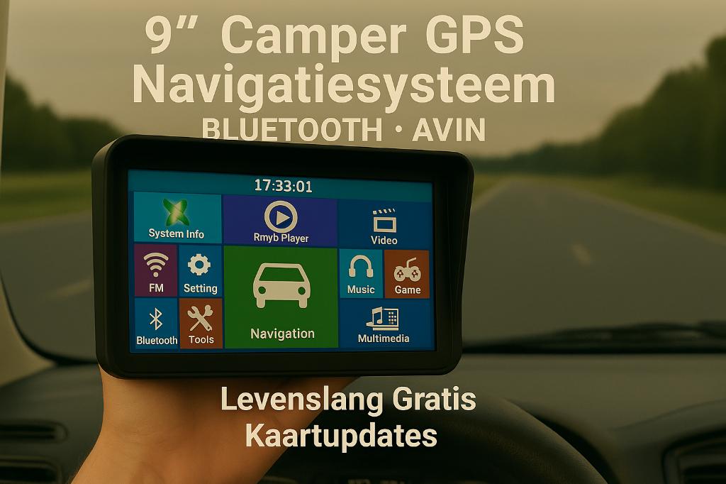 9' XXL Auto, Camper GPS Navigatie Nieuwste Europa Map.BT-16G, Info@drktech.be, Oosterwennel 35 Genk, Nieuw, Ophalen of Verzenden