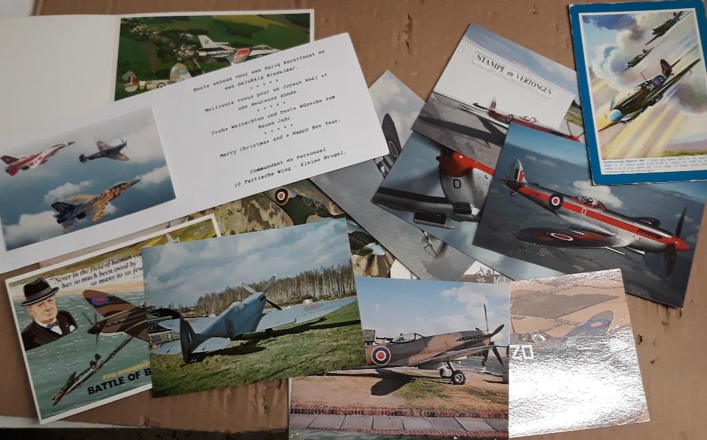 Spitfire vliegtuig postkaarten, Verzamelen, Ophalen of Verzenden, Gebruikt, Kaart, Foto of Prent