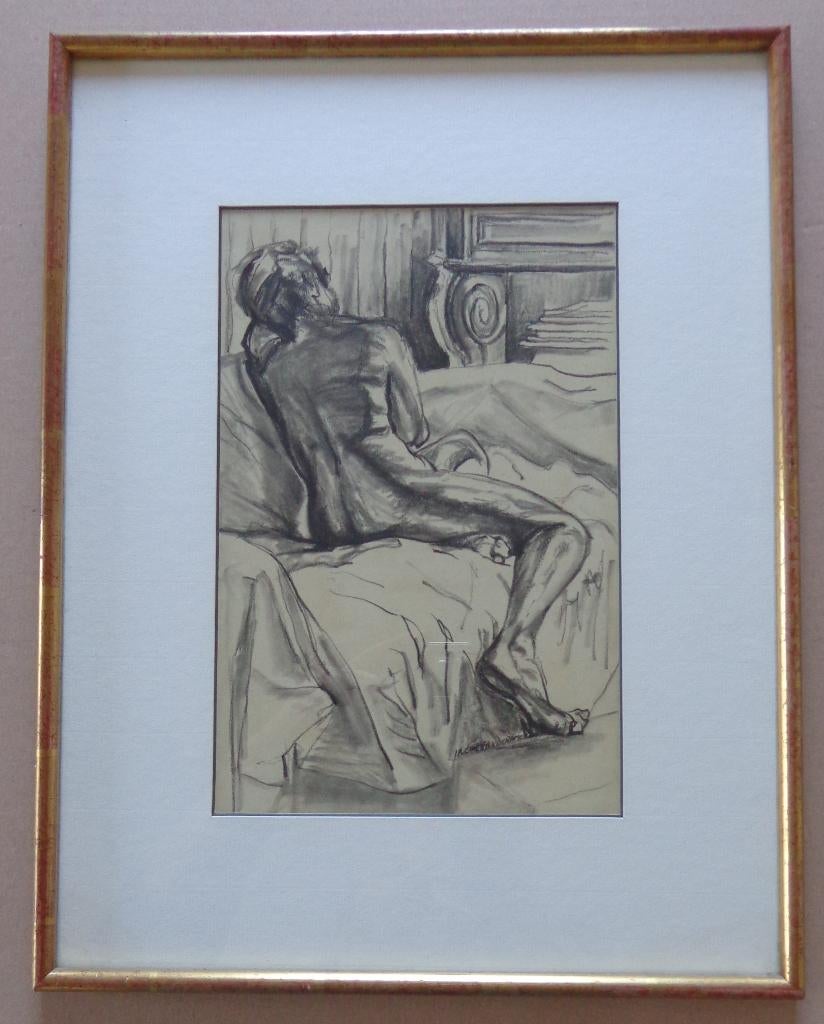 IRENE VANDENAMEELE / NAAKT / ORIGINEEL / 45x35cm /  KADER, Antiquités & Art, Art | Dessins & Photographie, Enlèvement ou Envoi