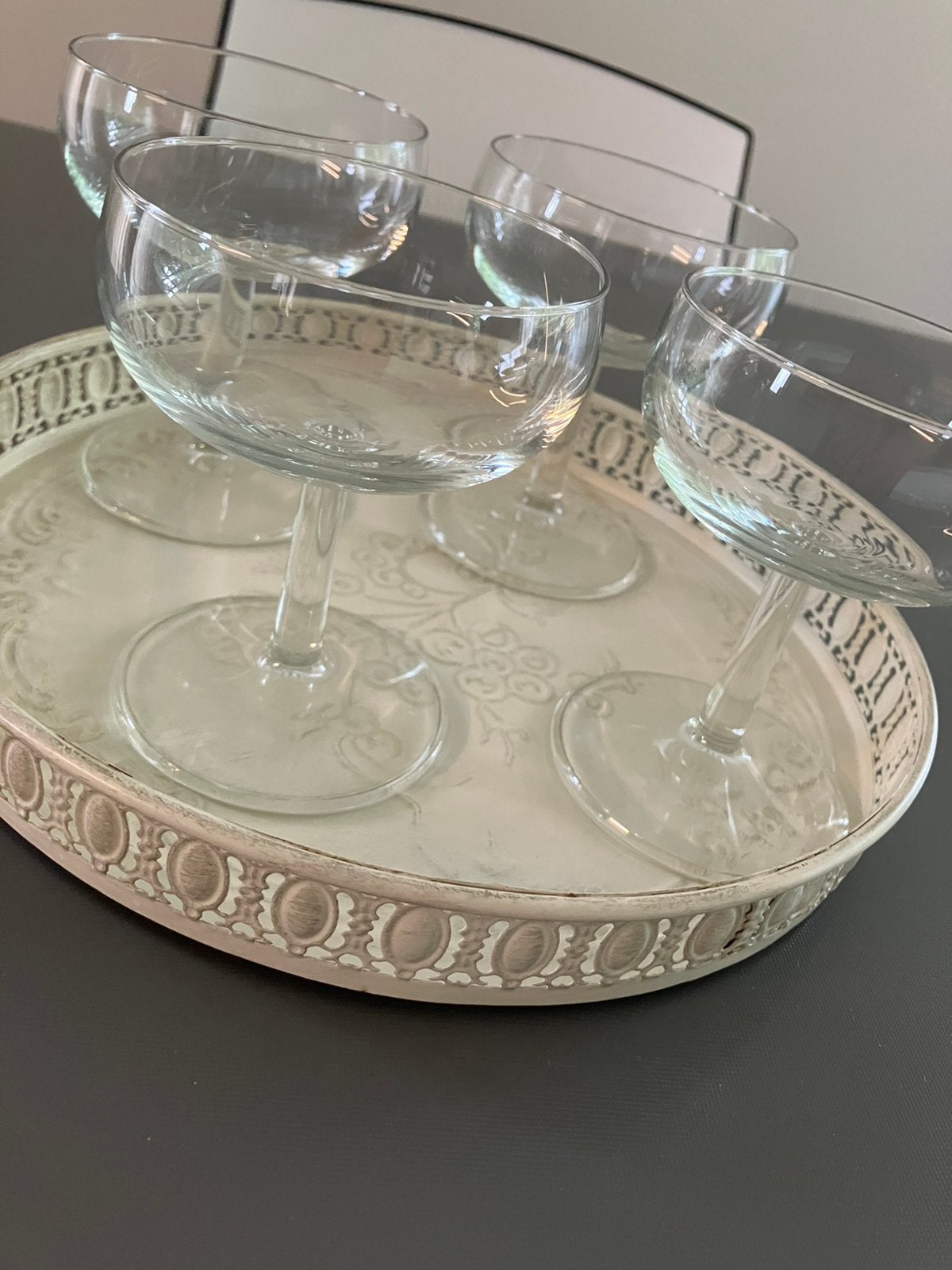 Lot 4 champagne-glazen/coupkes., Collections, Verres & Petits Verres, Enlèvement ou Envoi, Comme neuf