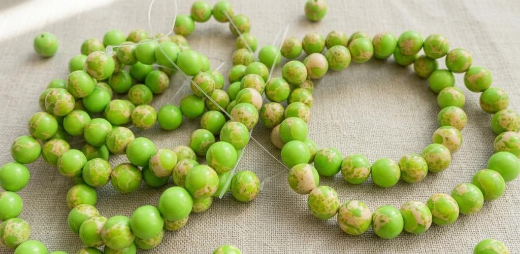 lot kralen groene imperial jaspis 8mm +- 143, Envoi, Neuf, Perle