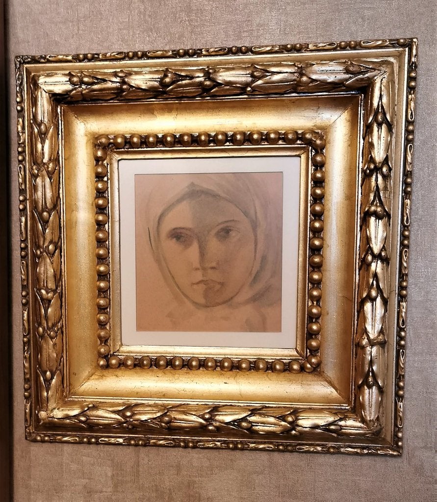 Dessin au crayon dans un cadre., Antiquités & Art, Enlèvement ou Envoi, Dessin au crayon