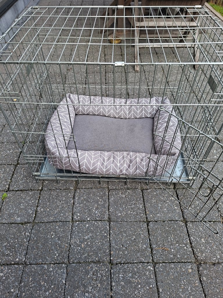 Opvouwbare hondenbench 3 deurs met mandje, Dieren en Toebehoren, Ophalen, Gebruikt