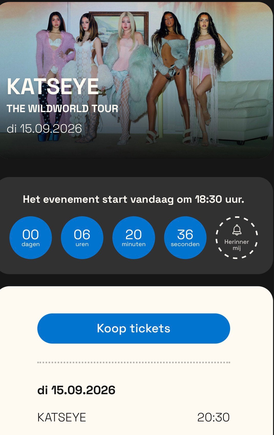 4 x staanplaatsen middenplein voor katseye vanavond, Trois personnes ou plus, Septembre