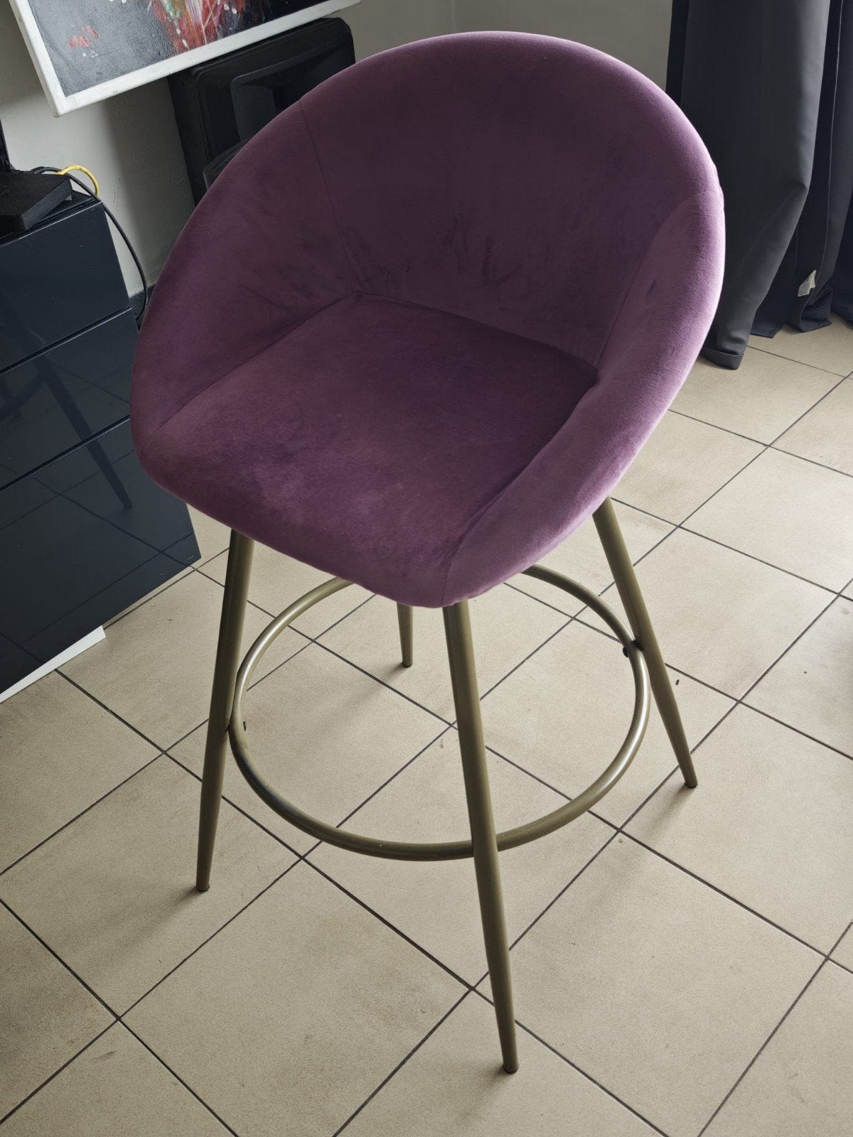 chaise haute couleur mauve, Maison & Meubles, Tabourets de bar, 90 cm ou plus, 1 tabouret, Avec repose-pieds, Synthétique