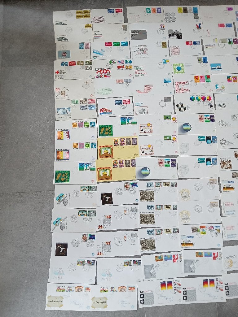 collectie eerste dag enveloppen, Postzegels en Munten, Ophalen, Gestempeld