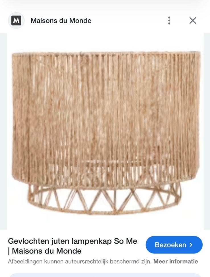Rotan lampenkap Maison Du Monde, Huis en Inrichting, Lampen | Lampenkappen, Ophalen, Zo goed als nieuw