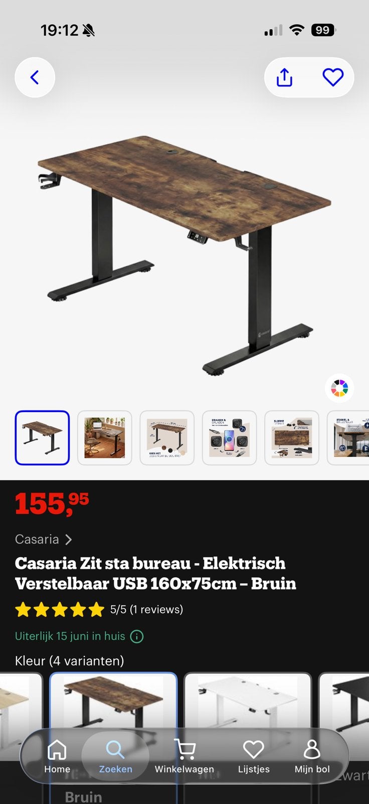 Bureau elektrisch verstelbaar, Maison & Meubles, Bureaux, Enlèvement, Électrique, Comme neuf