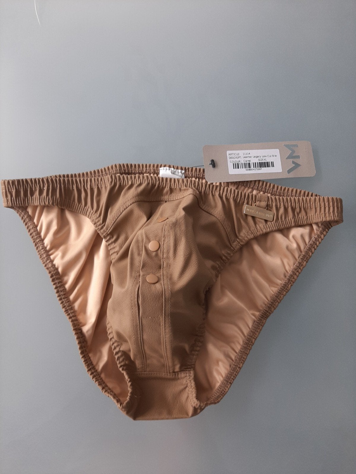 sexy lederen lock slip met drukknopen, Kleding | Heren, Ophalen of Verzenden, Beige, Modus Vivendi, Slip