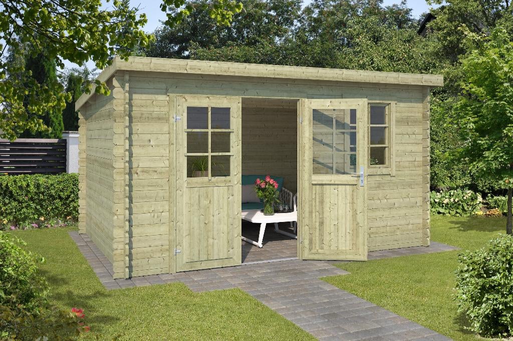 Blokhut Amira 380x230 Onbehandeld vuren, Verzenden, Nieuw