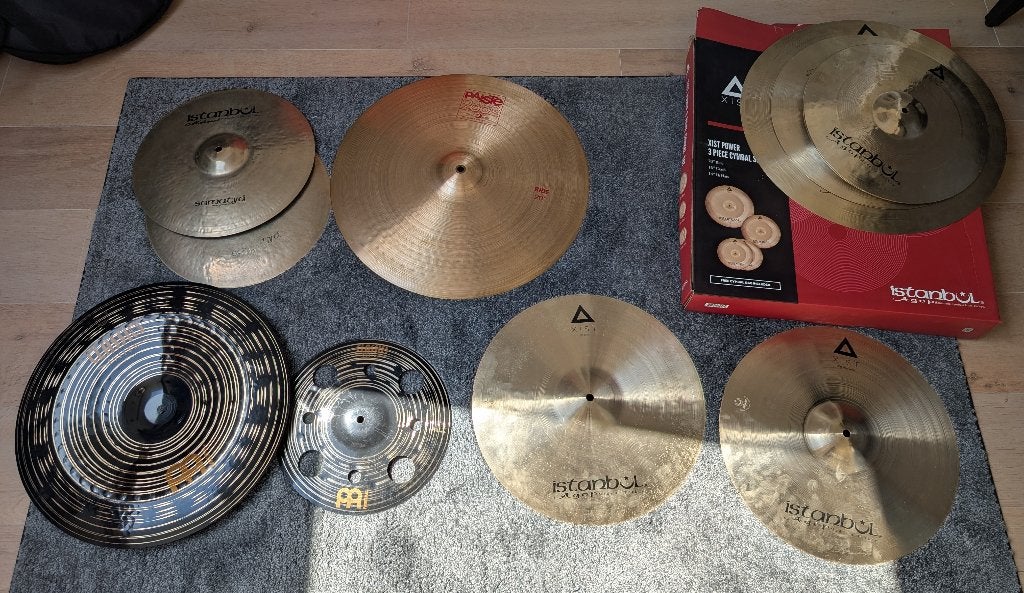 Cymbalen Meinl, Paiste, Sabian, Istanbul crash splash ride, Muziek en Instrumenten, Ophalen, Zo goed als nieuw, Drums of Percussie