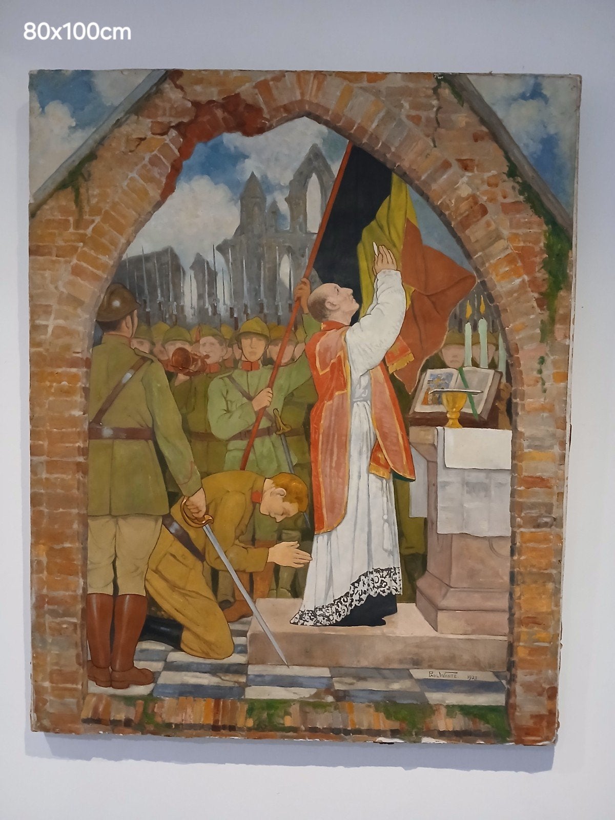 Peinture ancienne Paul Wante 1923, Antiquités & Art, Art | Lithographies & Sérigraphies, Enlèvement